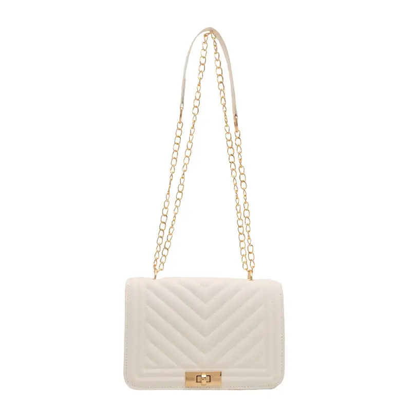 Pink Quilted Chain Shoulder Bag for Women - Image 2