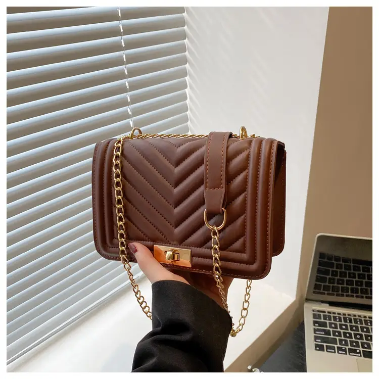 Pink Quilted Chain Shoulder Bag for Women — feature 13