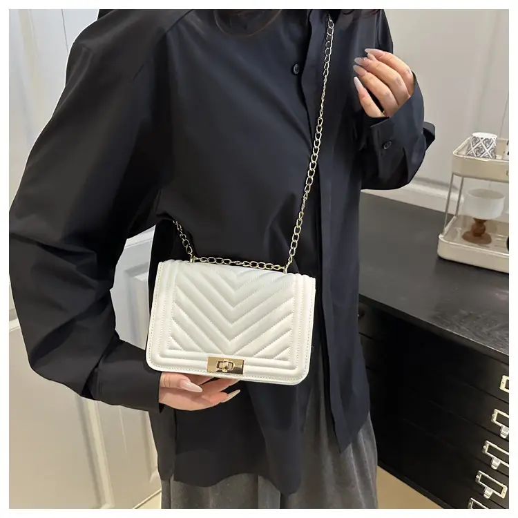 Pink Quilted Chain Shoulder Bag for Women — feature 20