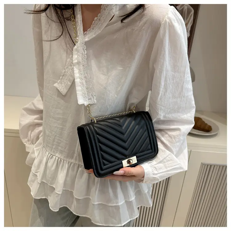 Pink Quilted Chain Shoulder Bag for Women — feature 21