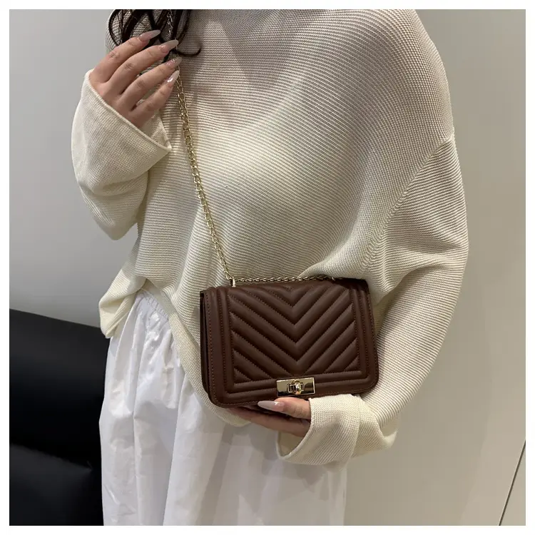 Pink Quilted Chain Shoulder Bag for Women — feature 25
