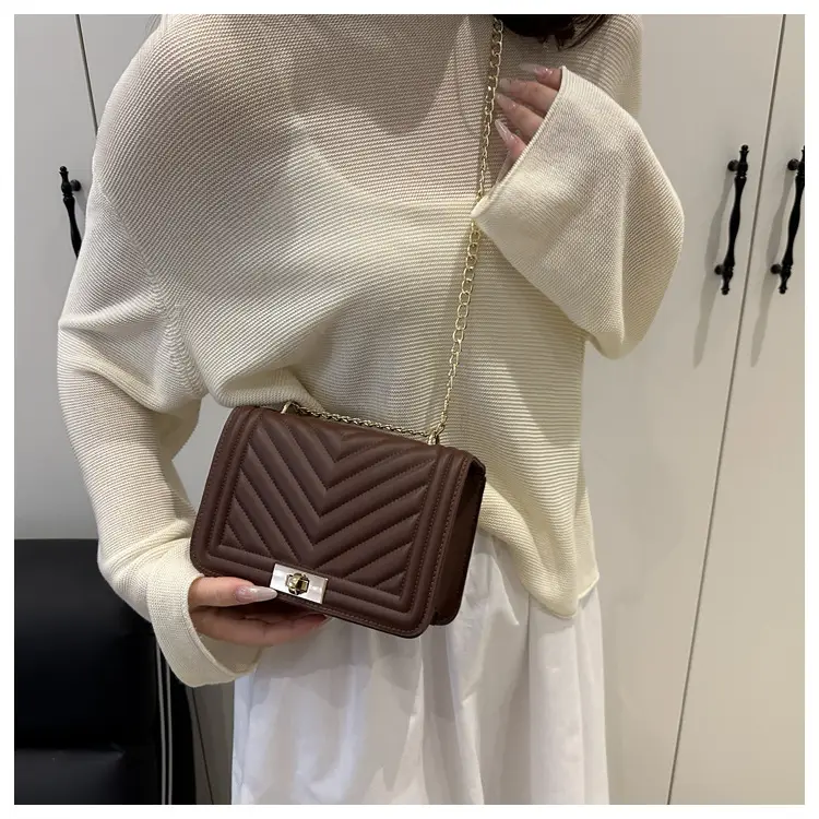 Pink Quilted Chain Shoulder Bag for Women — feature 28