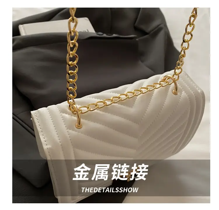 Pink Quilted Chain Shoulder Bag for Women — feature 5