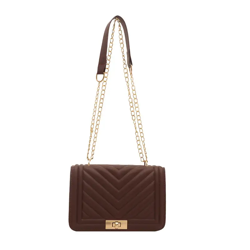 Pink Quilted Chain Shoulder Bag for Women - Image 5