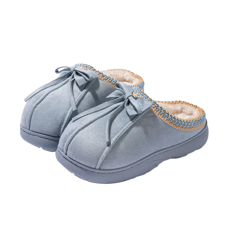 Cross-Border Autumn and Winter Lace Ethnic Style Fashionable Cotton Slippers for Men and Women, Indoor and Outdoor Warm Cotton Slippers for Couples Wholesale - Image 3