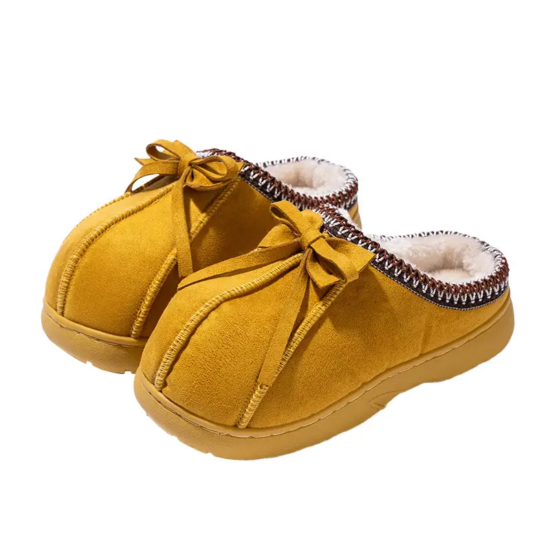 Cross-Border Autumn and Winter Lace Ethnic Style Fashionable Cotton Slippers for Men and Women, Indoor and Outdoor Warm Cotton Slippers for Couples Wholesale - Image 4