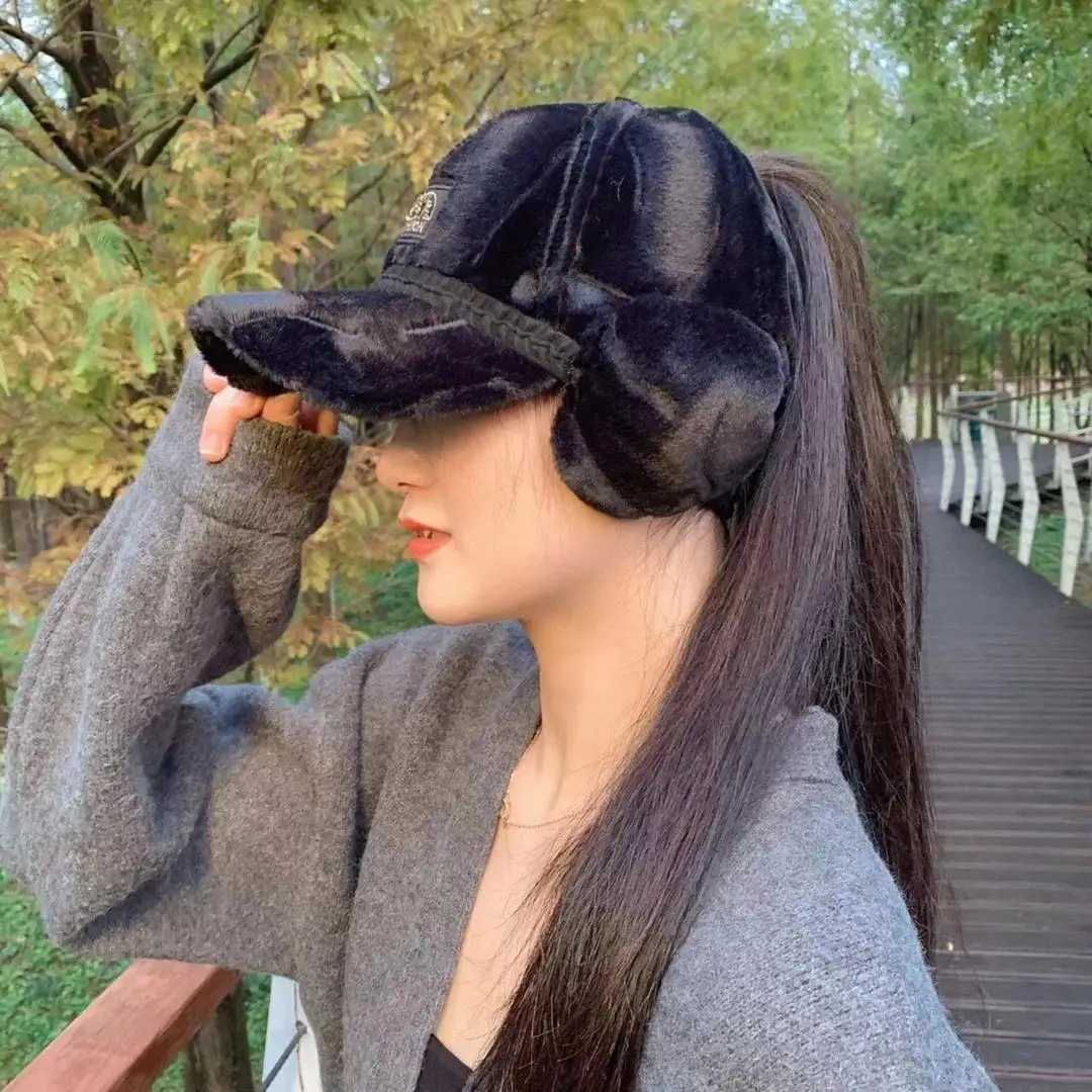 Women's Fleece Lined Winter Baseball Cap with Ponytail - Image 7