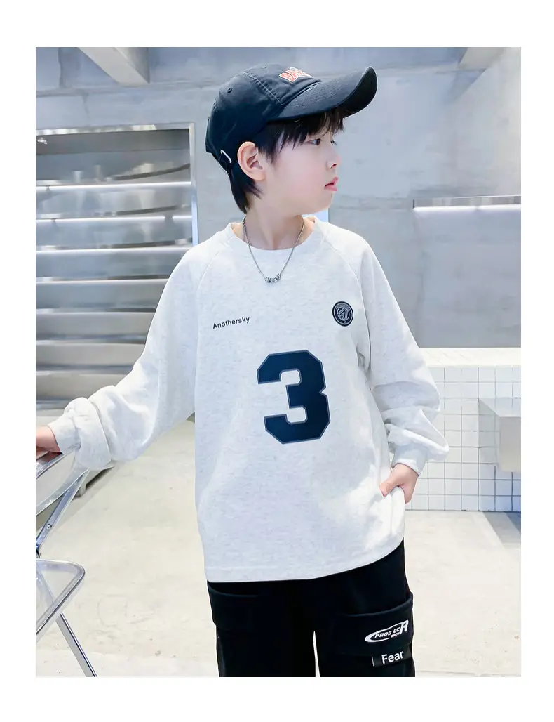 Boys White Oversized Sweatshirt Set with 3 Back Design — feature 18