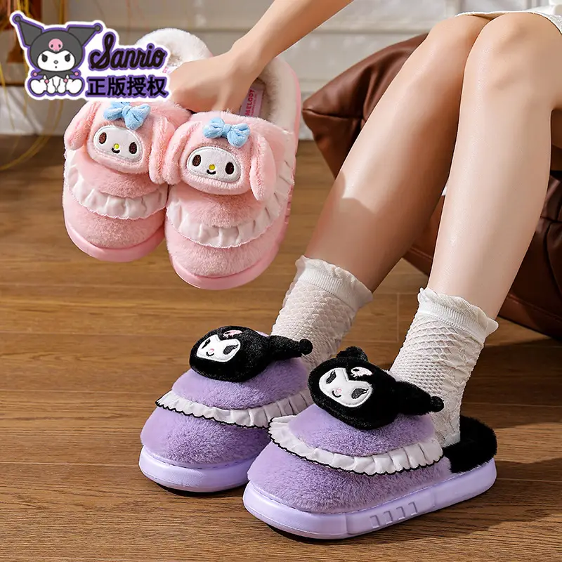 2025 Sanrio Kuromi Winter Cotton Slippers Women Pink - Image 13