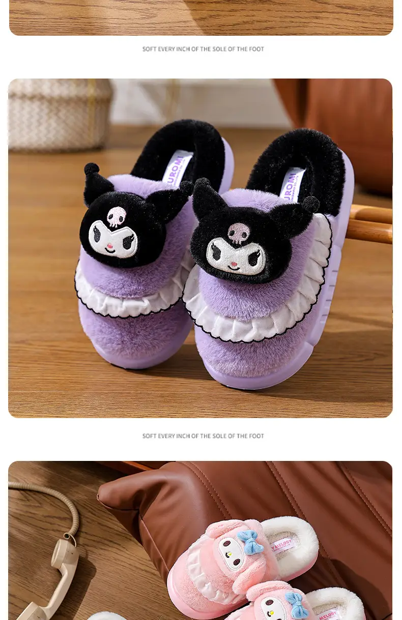 2025 Sanrio Kuromi Winter Cotton Slippers Women Pink — feature 16