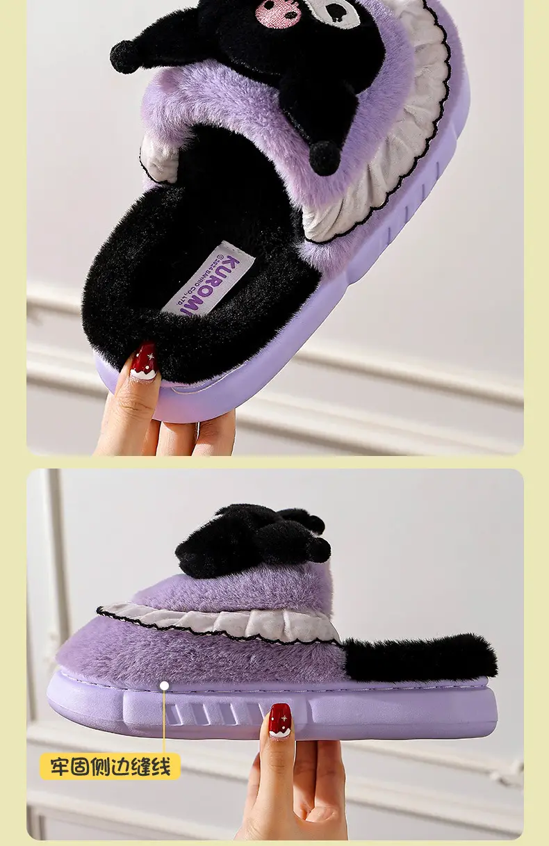 2025 Sanrio Kuromi Winter Cotton Slippers Women Pink — feature 7