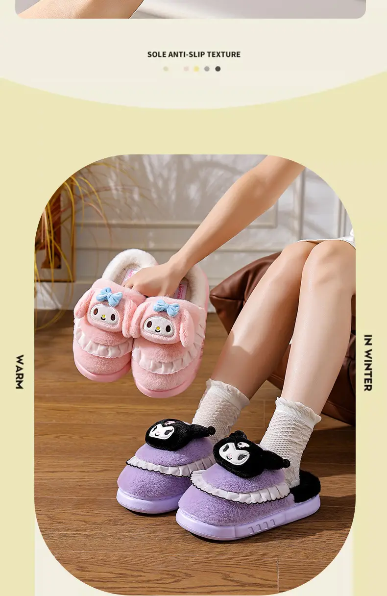 2025 Sanrio Kuromi Winter Cotton Slippers Women Pink — feature 9