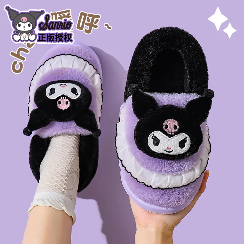 2025 Sanrio Kuromi Winter Cotton Slippers Women Pink - Image 5