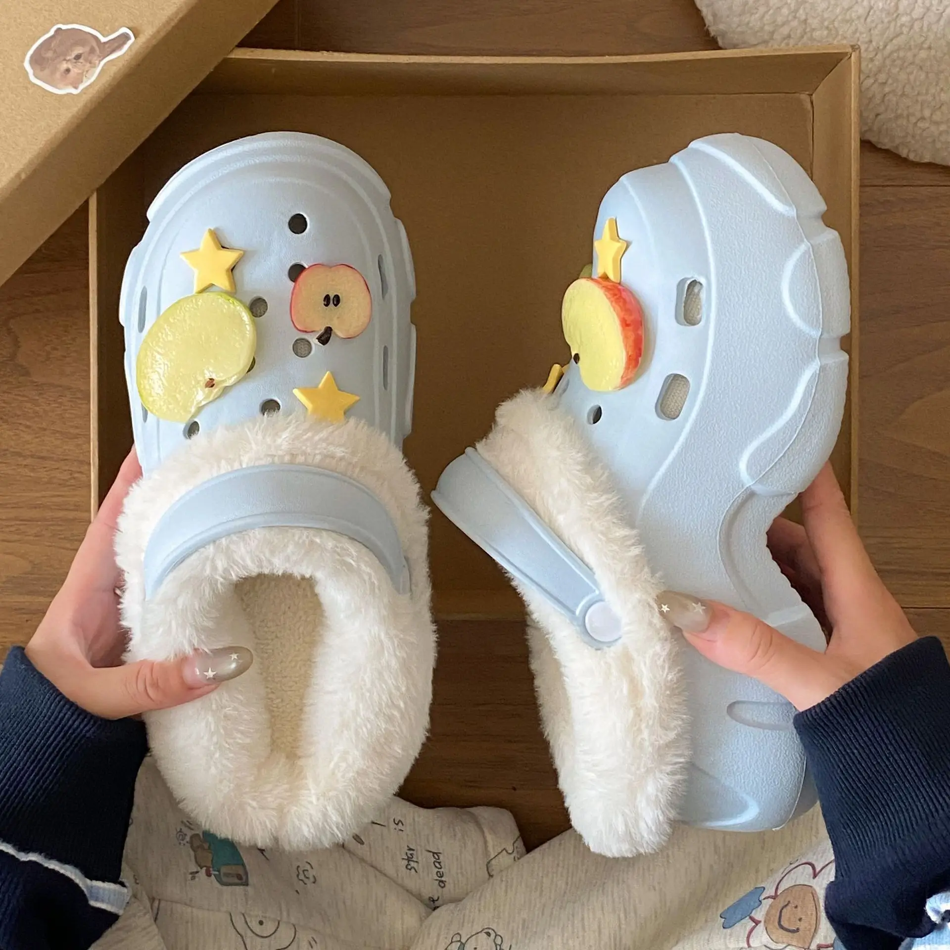 Winter Furry Thick-Soled Student Slippers Women - Image 6