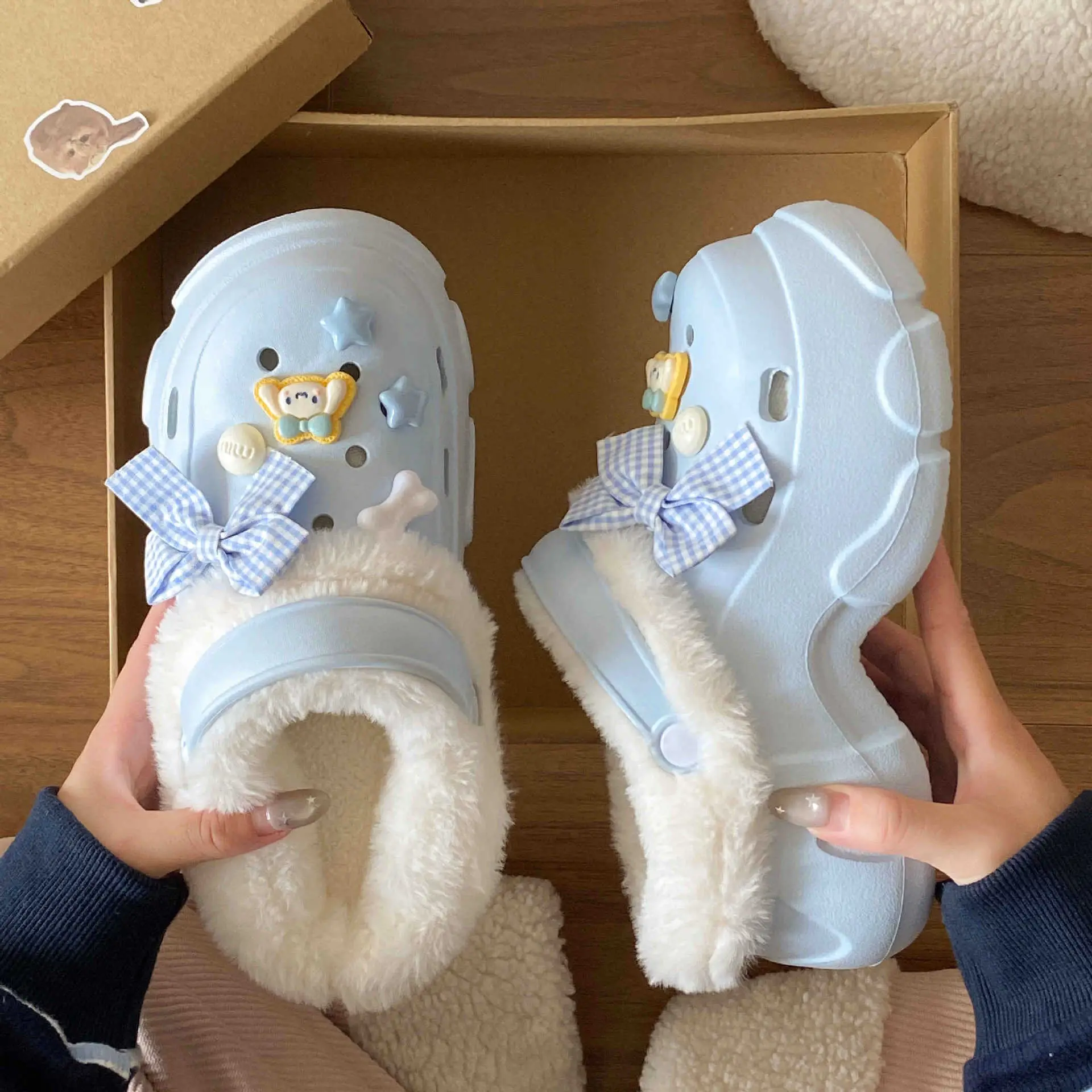 Detachable Warm Eva Clogs for Kids Autumn Winter