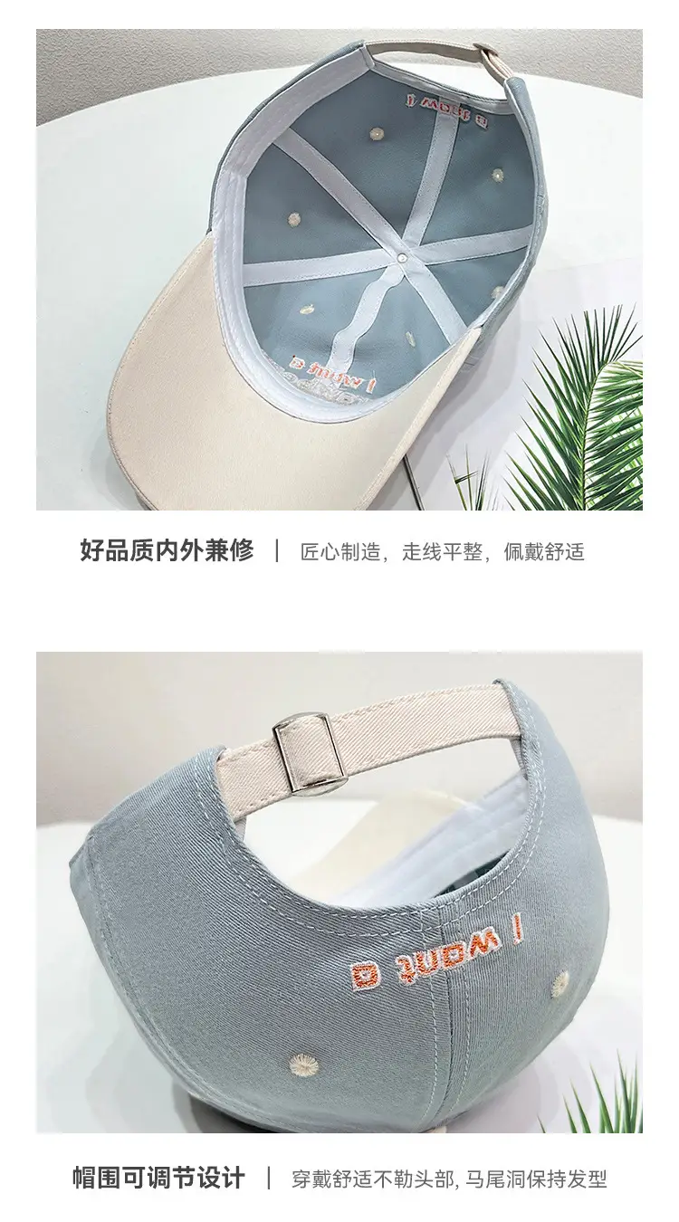 Korean Style Letter Embroidered Baseball Cap for Men Women — feature 5