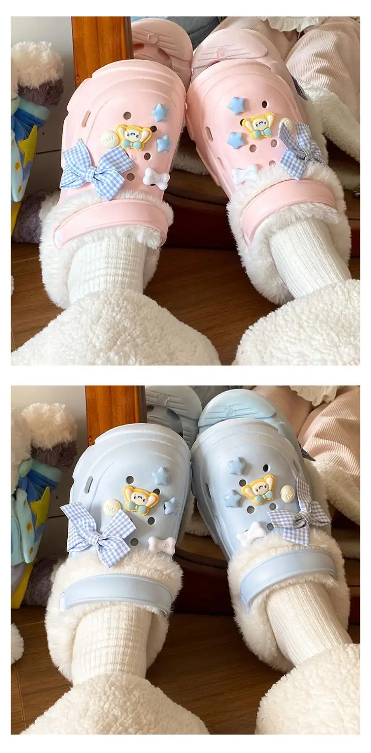 Women's White Arch Support Cotton Slippers Winter Warm — feature 14