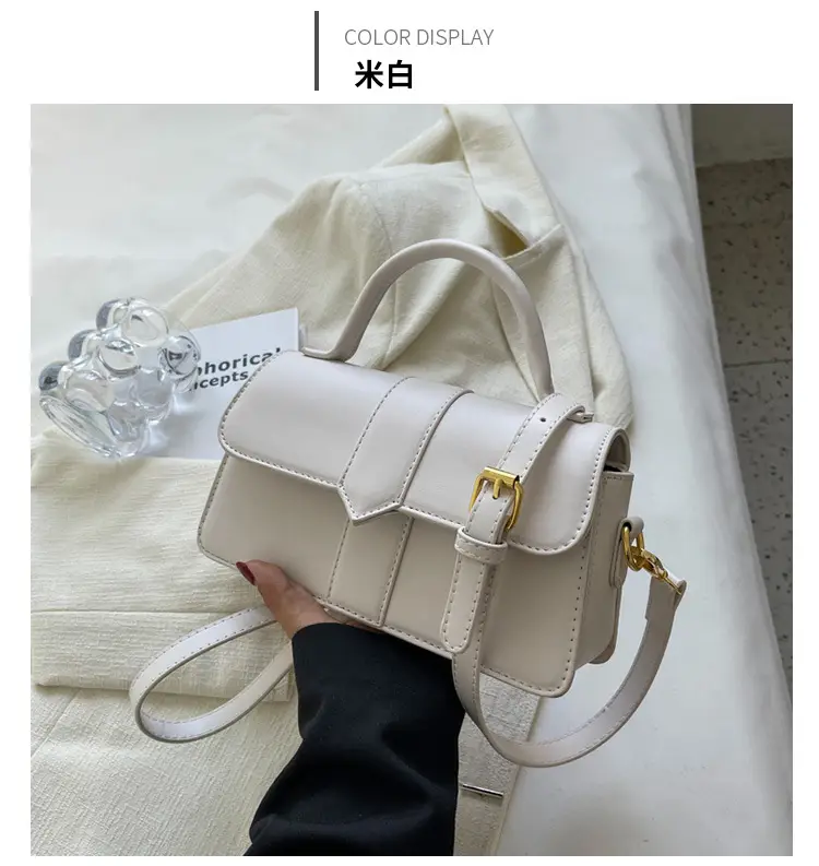 Women's Small Square Brown Leather Crossbody Bag — feature 27