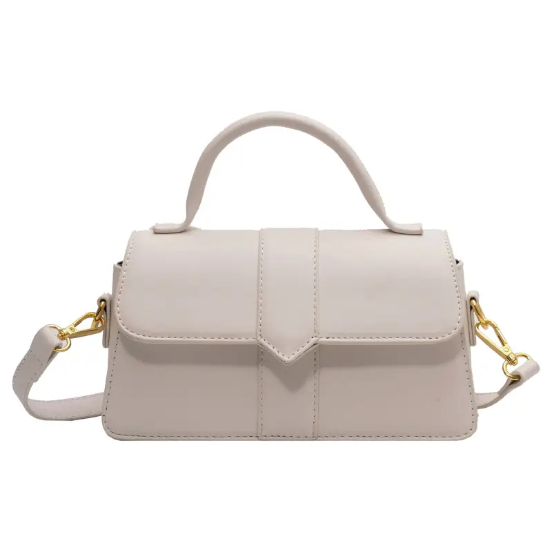 Women's Small Square Brown Leather Crossbody Bag - Image 2