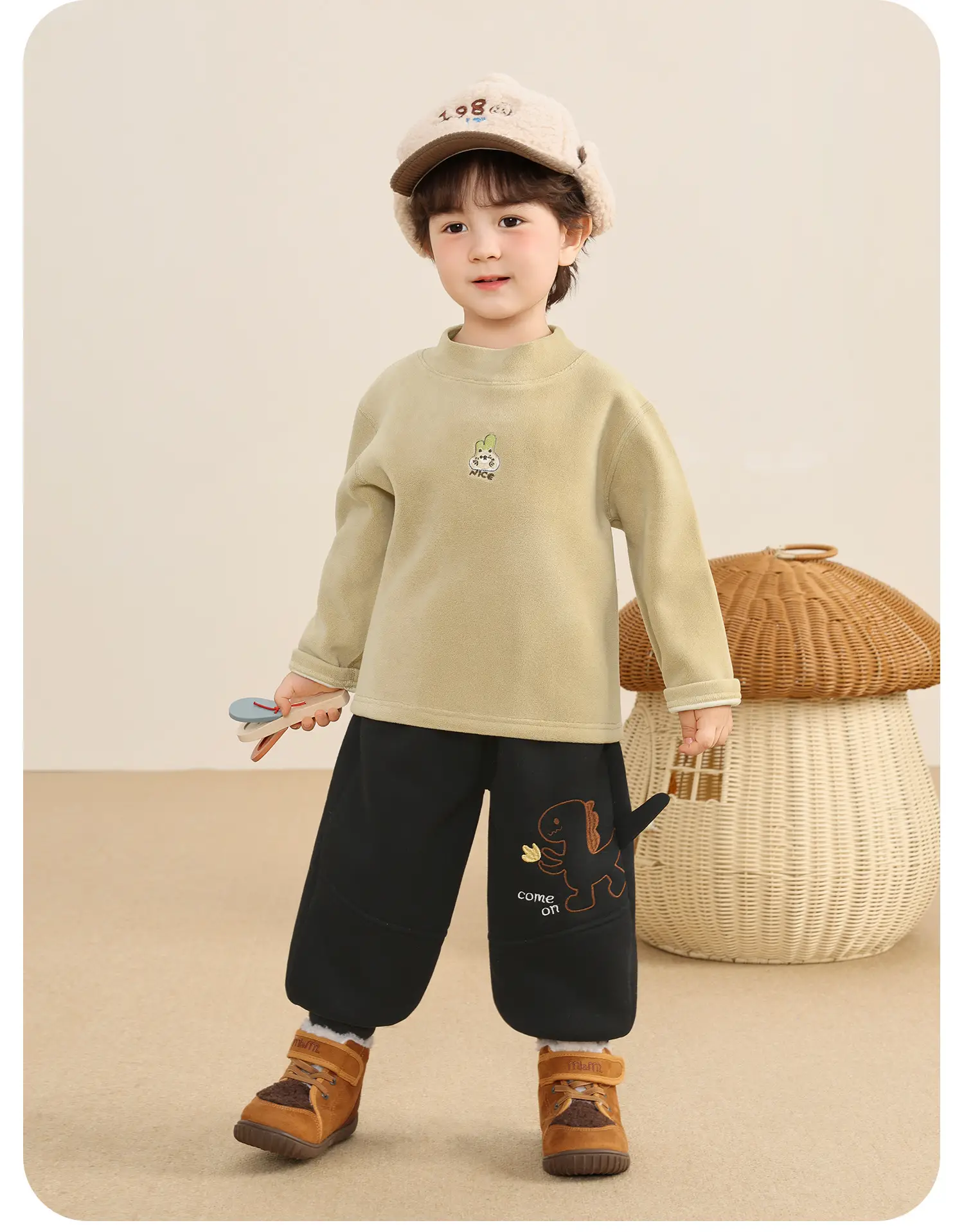 Baby Fleece Lined Base Layer Shirt for Boys Winter Warm Top — feature 15