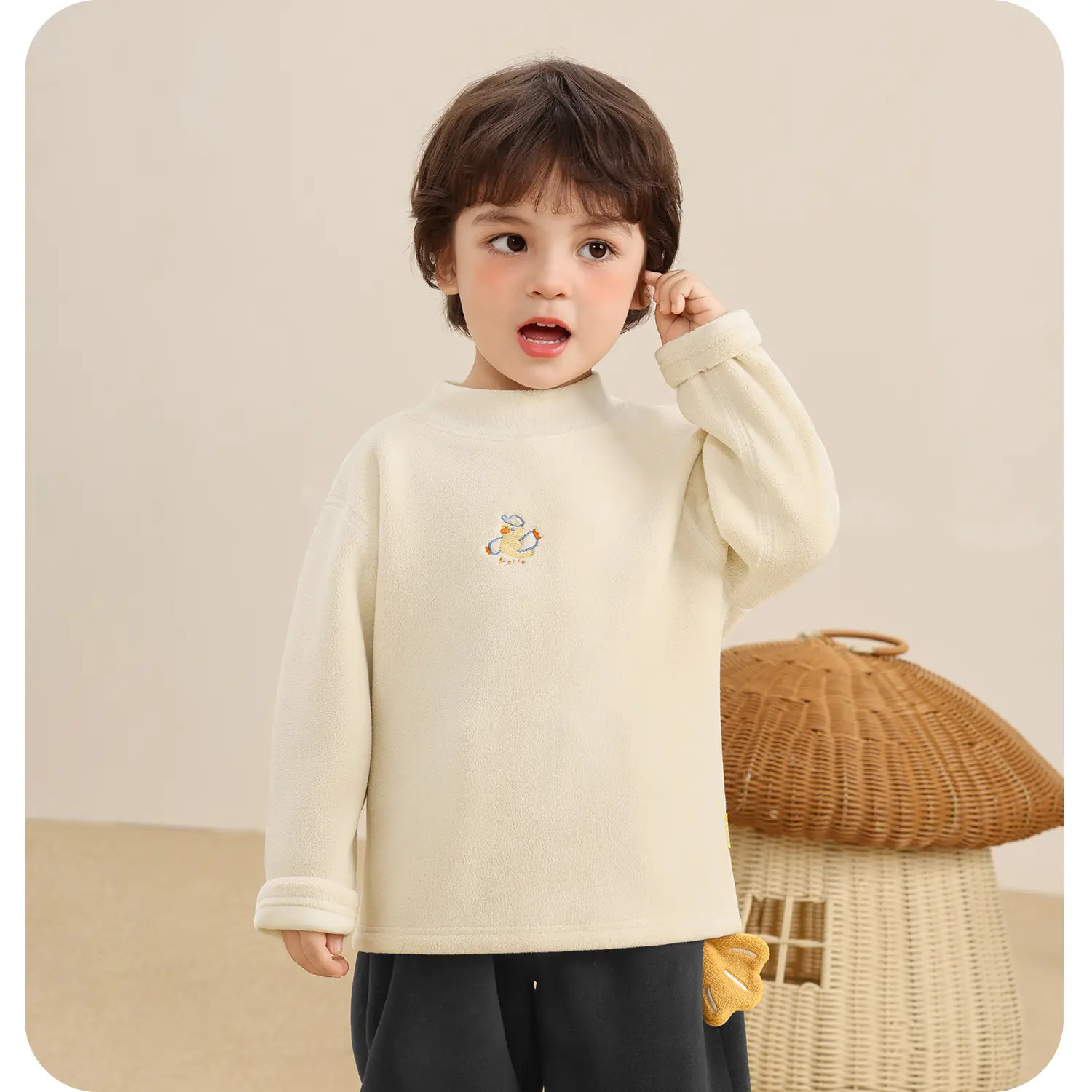 Baby Fleece Lined Base Layer Shirt for Boys Winter Warm Top — feature 17