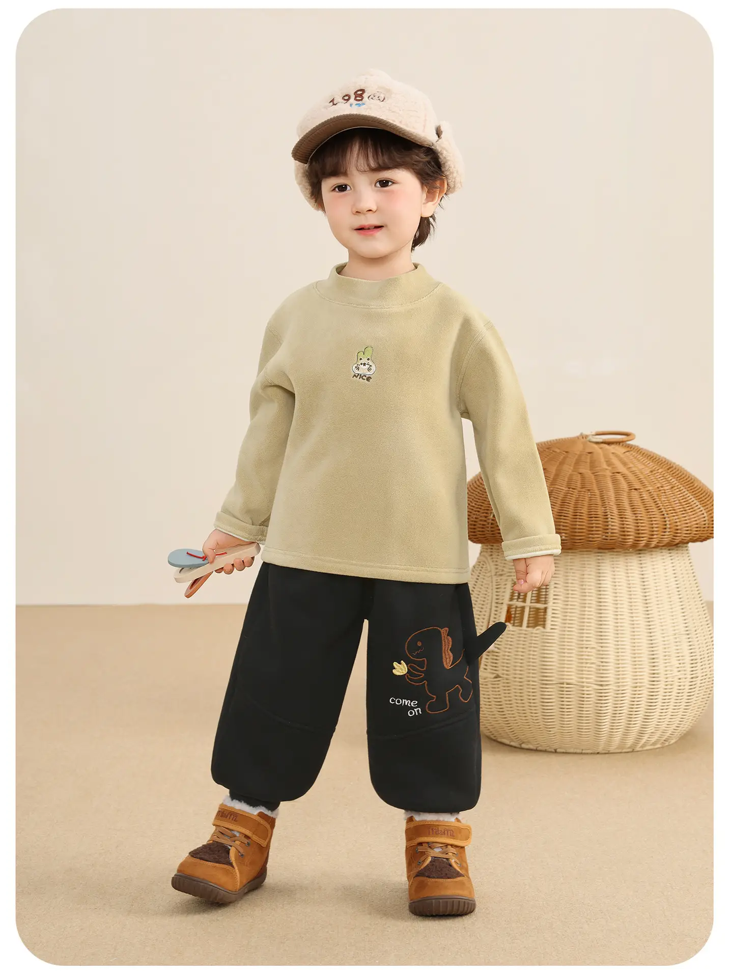 Baby Fleece Lined Base Layer Shirt for Boys Winter Warm Top — feature 29