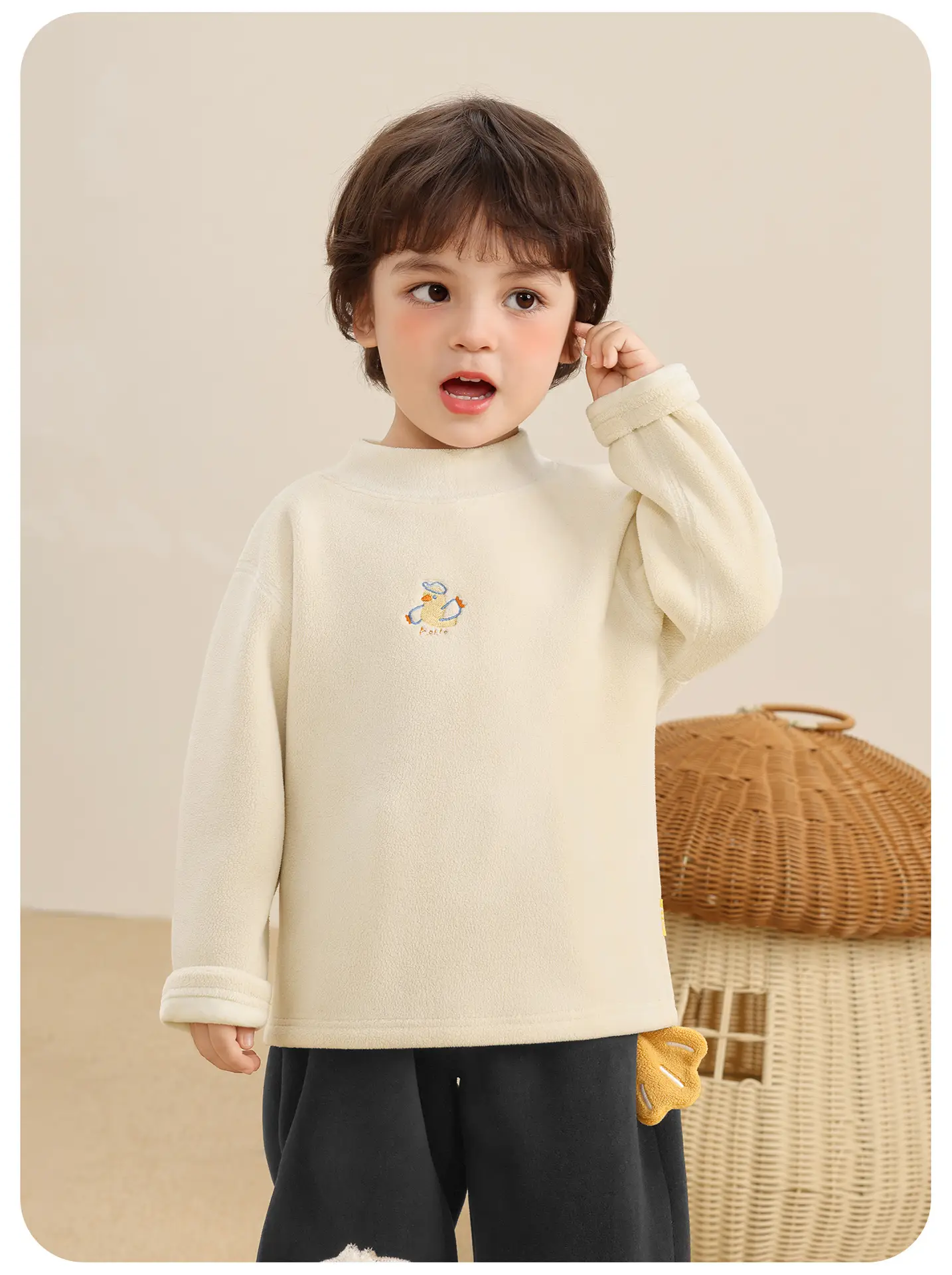 Baby Fleece Lined Base Layer Shirt for Boys Winter Warm Top — feature 30