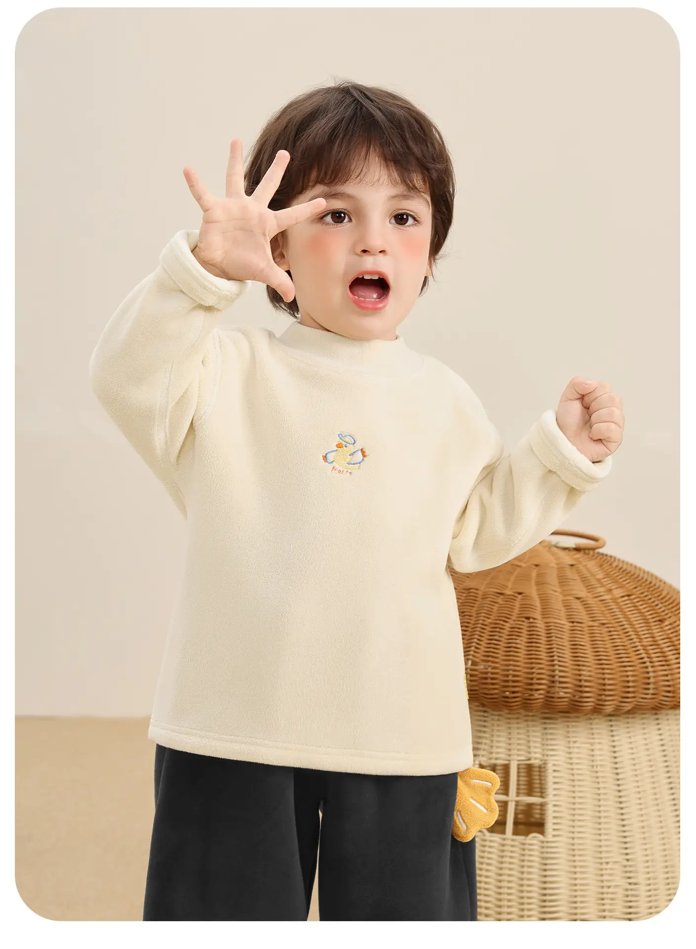 Baby Fleece Lined Base Layer Shirt for Boys Winter Warm Top — feature 33