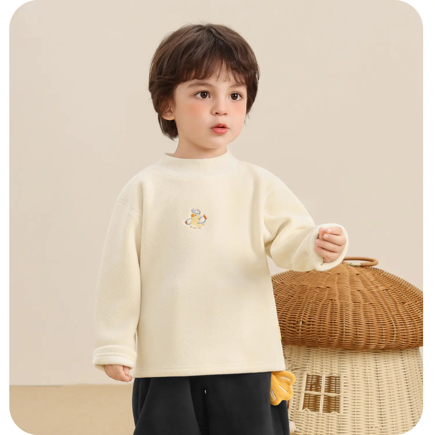 Baby Fleece Lined Base Layer Shirt for Boys Winter Warm Top — feature 6