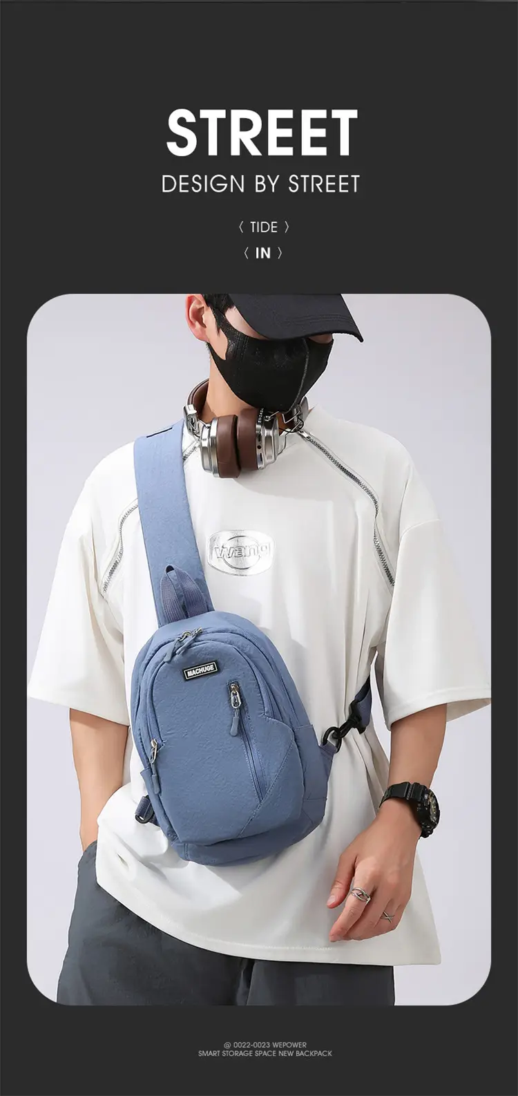 Japanese Style Men's Small Crossbody Backpack — feature 3