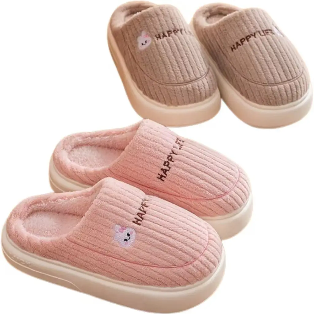 Thickened Cotton Slippers for Autumn and Winter, Popular Indoor Couple Home Non-Slip Warm Slippers with a Stepping-On-Clouds Feel, Maternity Slippers for Women - Image 9
