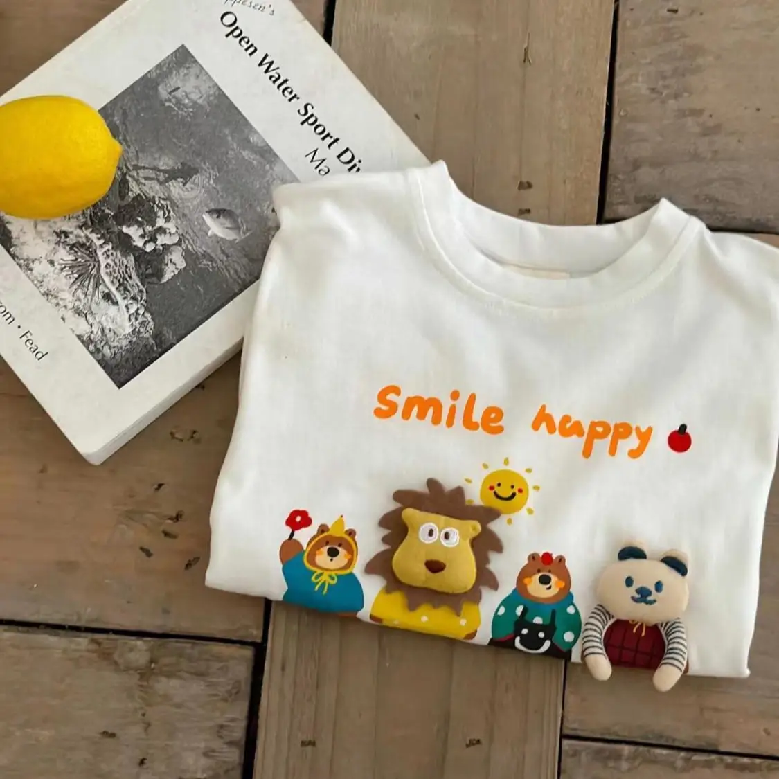 3D Animal Print Boys T-Shirt White Autumn Winter Warm