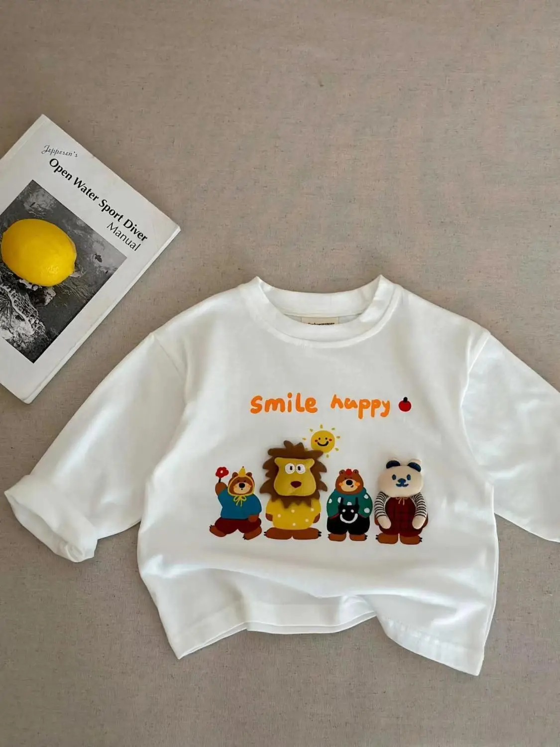 3D Animal Print Boys T-Shirt White Autumn Winter Warm — feature 4
