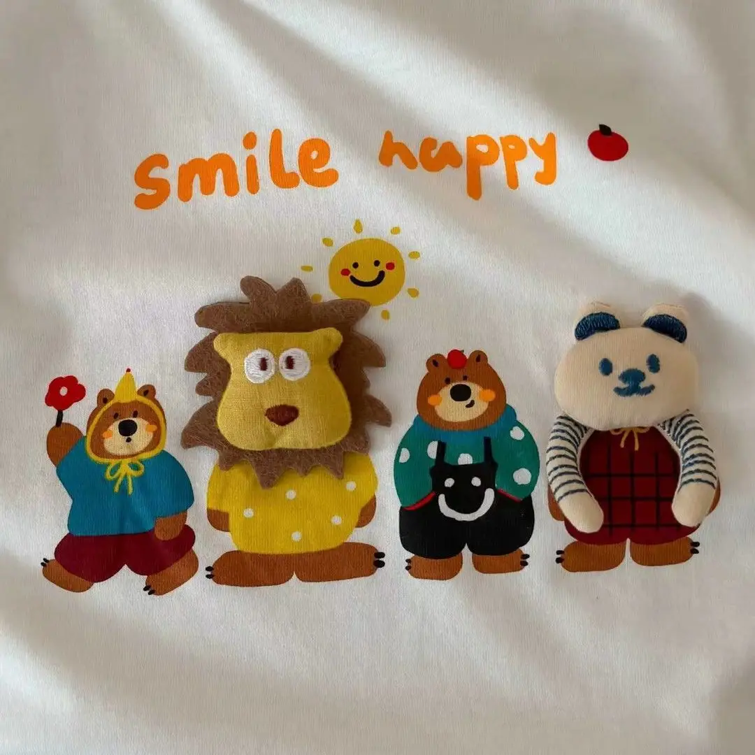 3D Animal Print Boys T-Shirt White Autumn Winter Warm — feature 7
