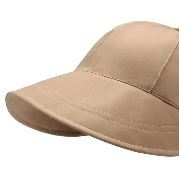 Men Deep Duckbill Cap with Wide Brim Beige - Image 8