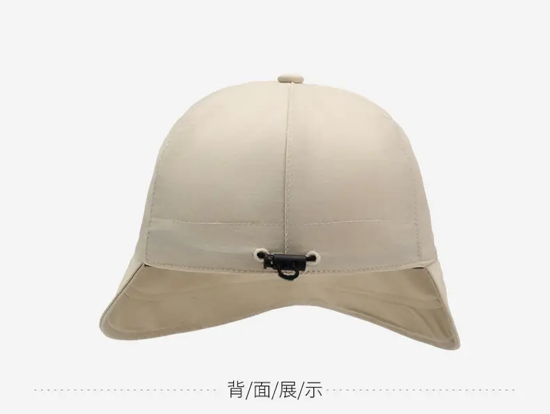 Men Deep Duckbill Cap with Wide Brim Beige — feature 11