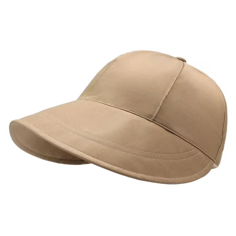 Men Deep Duckbill Cap with Wide Brim Beige - Image 2