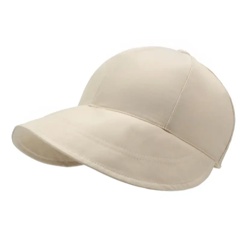 Men Deep Duckbill Cap with Wide Brim Beige - Image 4