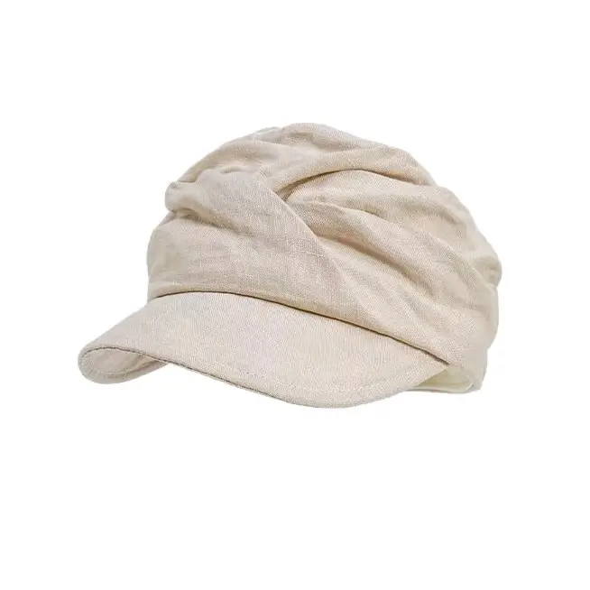 Japanese Retro Linen Beret for Women Early Autumn Thin Face-Slimming Cap - Image 8
