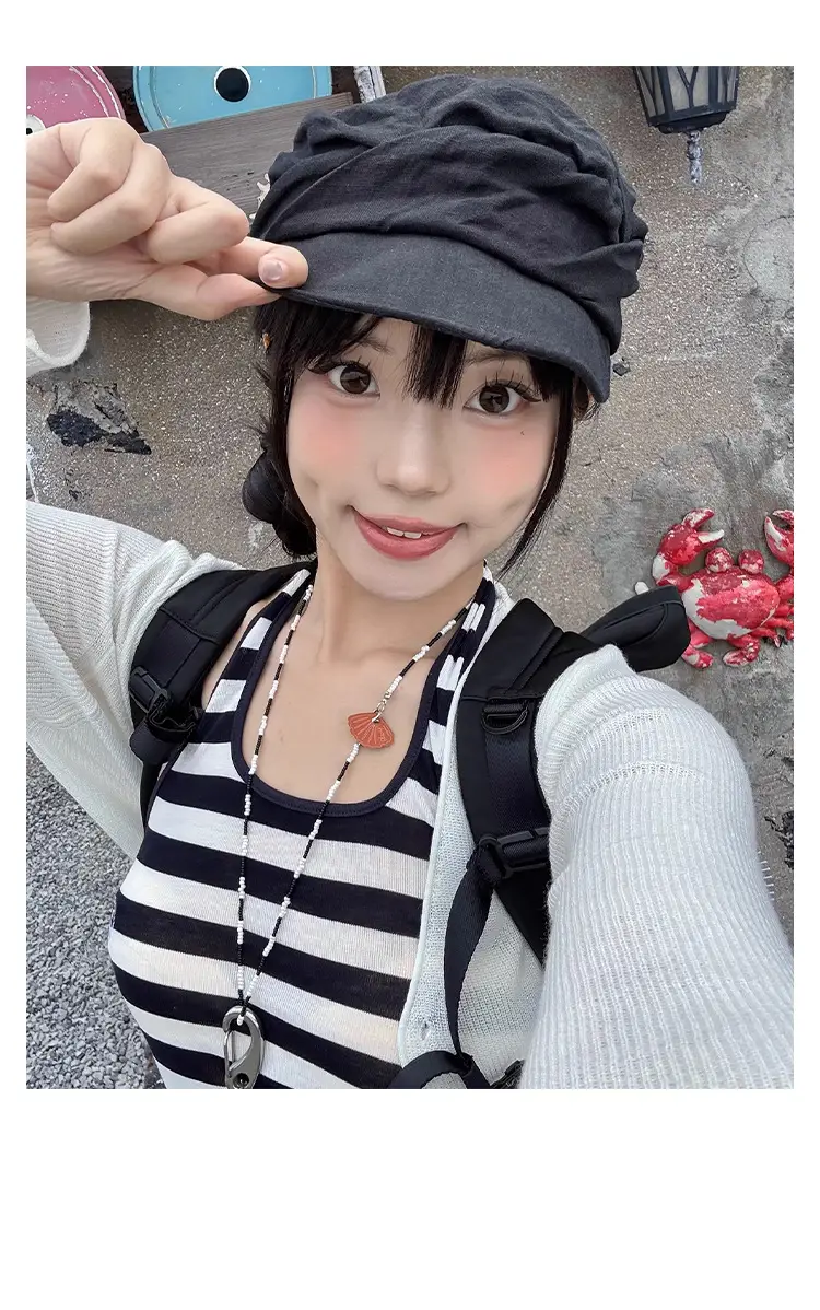Japanese Retro Linen Beret for Women Early Autumn Thin Face-Slimming Cap — feature 8