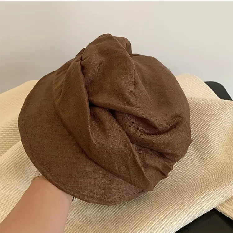Japanese Retro Linen Beret for Women Early Autumn Thin Face-Slimming Cap - Image 3