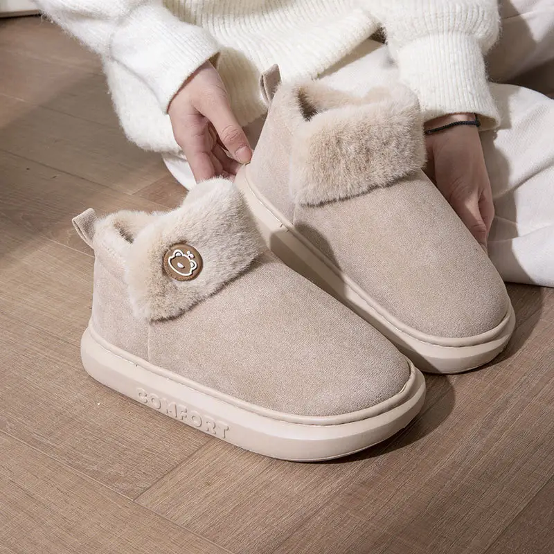 High-Top Cotton Shoes for Men and Women, New Autumn and Winter Style, Suitable for Home and Outdoor Wear, Warm, Thick-Soled, Comfortable, Non-Slip Cotton Slippers for Men - Image 8