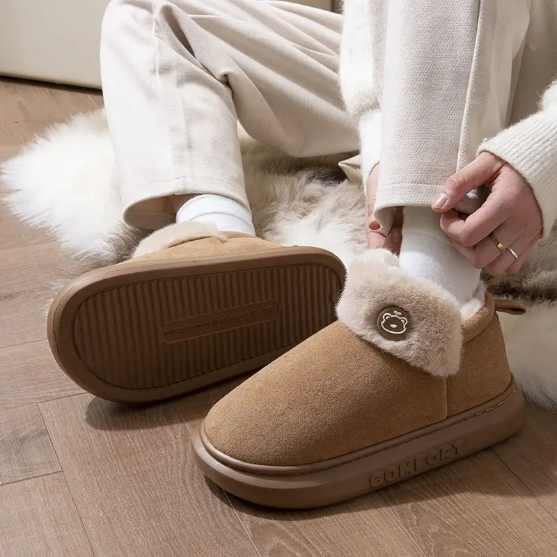 High-Top Cotton Shoes for Men and Women, New Autumn and Winter Style, Suitable for Home and Outdoor Wear, Warm, Thick-Soled, Comfortable, Non-Slip Cotton Slippers for Men - Image 9