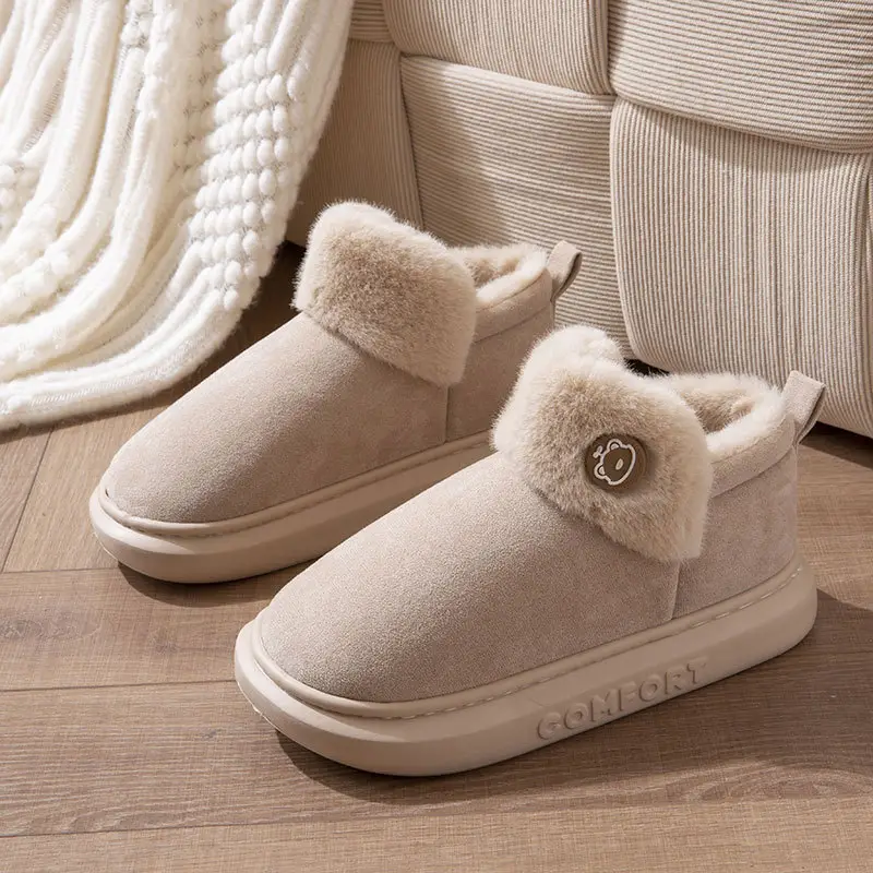 High-Top Cotton Shoes for Men and Women, New Autumn and Winter Style, Suitable for Home and Outdoor Wear, Warm, Thick-Soled, Comfortable, Non-Slip Cotton Slippers for Men - Image 4