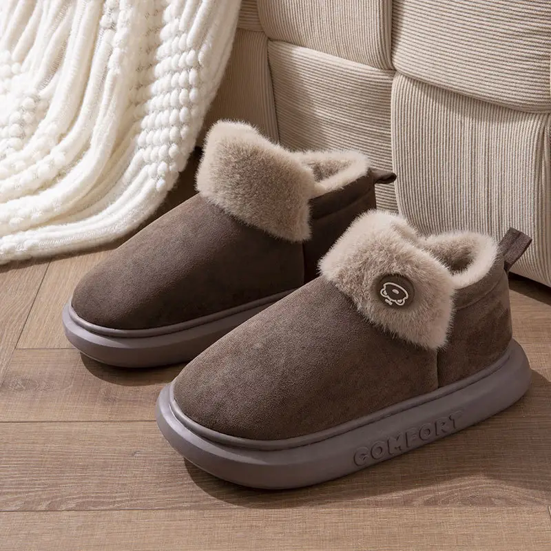 High-Top Cotton Shoes for Men and Women, New Autumn and Winter Style, Suitable for Home and Outdoor Wear, Warm, Thick-Soled, Comfortable, Non-Slip Cotton Slippers for Men - Image 5