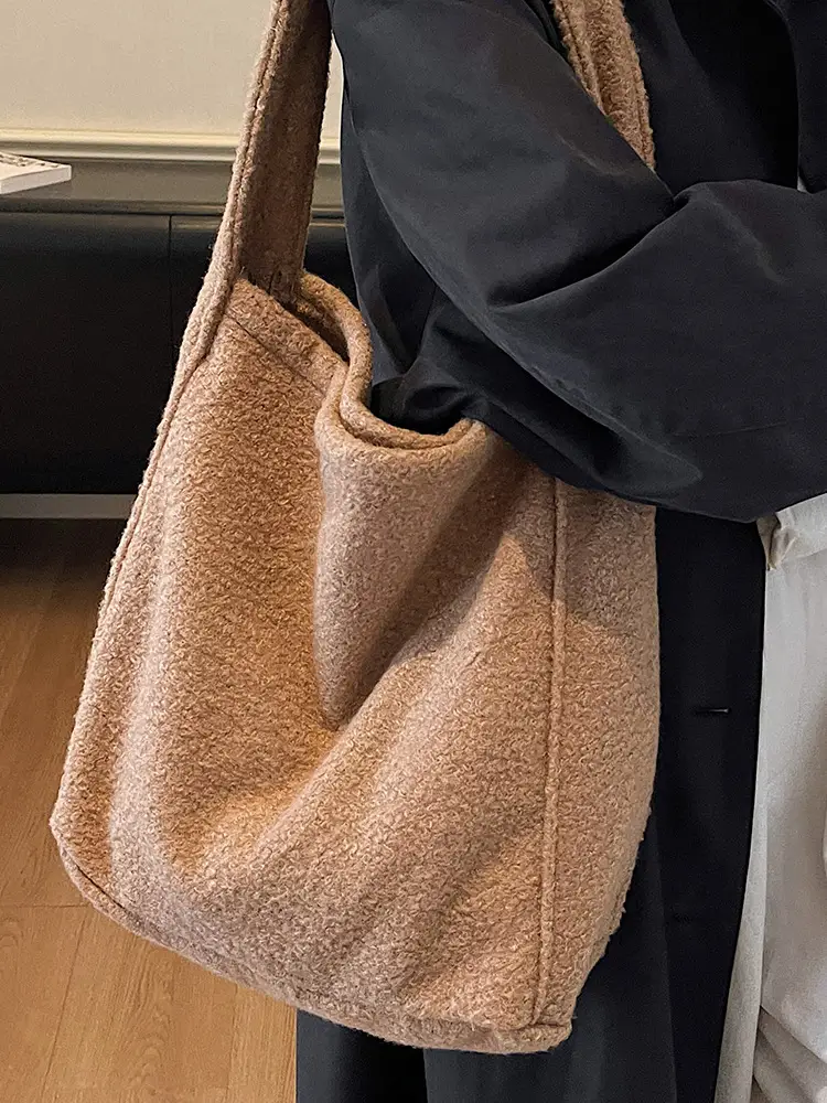 Korean Textured Commuter Bag Women Brown 2025 - Image 8