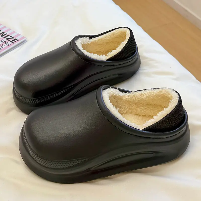 New Waterproof Cotton Slippers for Women in Winter Indoor Home Thick-Soled Slippers with Velvet and Thickeneding for Couples to Wear Outside Cotton Shoes for Men - Image 11
