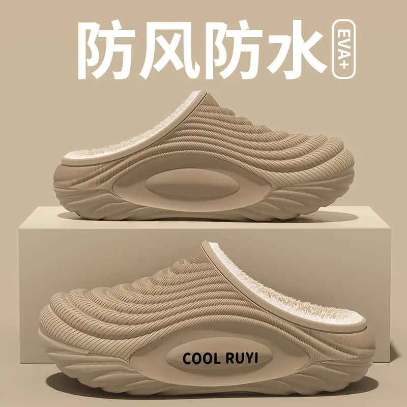 New Waterproof Cotton Slippers for Women in Winter Indoor Home Thick-Soled Slippers with Velvet and Thickeneding for Couples to Wear Outside Cotton Shoes for Men - Image 12