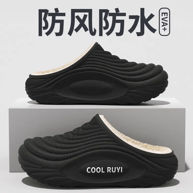 New Waterproof Cotton Slippers for Women in Winter Indoor Home Thick-Soled Slippers with Velvet and Thickeneding for Couples to Wear Outside Cotton Shoes for Men - Image 13