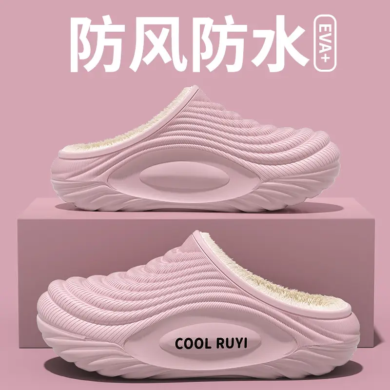 New Waterproof Cotton Slippers for Women in Winter Indoor Home Thick-Soled Slippers with Velvet and Thickeneding for Couples to Wear Outside Cotton Shoes for Men - Image 14